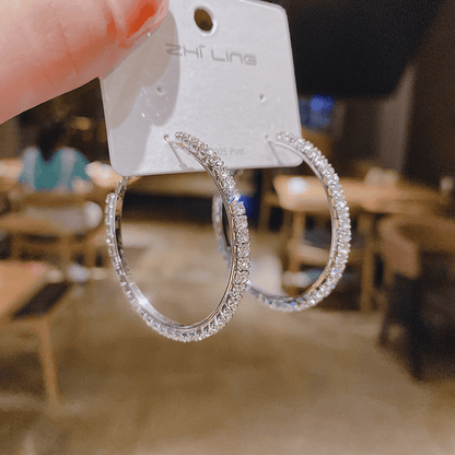 Creative and Exquisite Super Shiny Earrings | Multifunctional Birthday Party Jewelry, Anniversary Gift, Fashion Alloy with Plated K and Resin Mosaic, Silvery Color, For Teenager