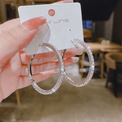 Creative and Exquisite Super Shiny Earrings | Multifunctional Birthday Party Jewelry, Anniversary Gift, Fashion Alloy with Plated K and Resin Mosaic, Silvery Color, For Teenager