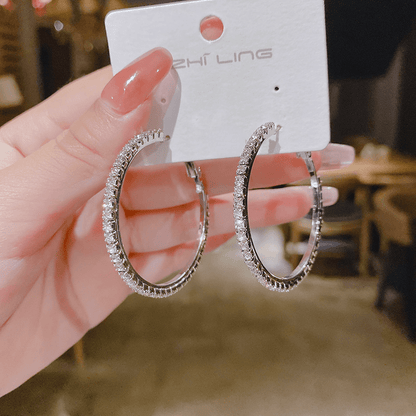 Creative and Exquisite Super Shiny Earrings | Multifunctional Birthday Party Jewelry, Anniversary Gift, Fashion Alloy with Plated K and Resin Mosaic, Silvery Color, For Teenager