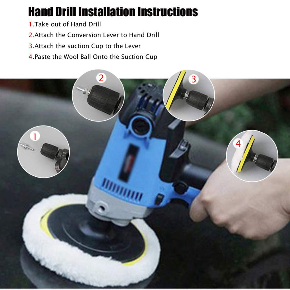 5/7pcs 4 Inch Car Polishing Waxing Buffing Wheel Pad Car Polisher Kit for Auto M10/M14 Drill Connector Car Paint Care Car-styling