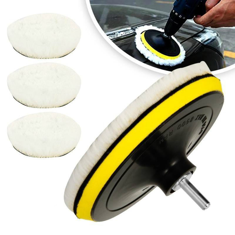 5/7pcs 4 Inch Car Polishing Waxing Buffing Wheel Pad Car Polisher Kit for Auto M10/M14 Drill Connector Car Paint Care Car-styling