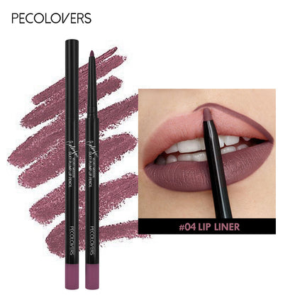 Sexy Red Waterproof Matte Lipliner Pencil Contour Tint Lipstick Lasting Non-stick Cup Moisturising Lips Makeup Cosmetic 12Color