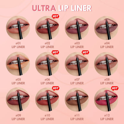 Sexy Red Waterproof Matte Lipliner Pencil Contour Tint Lipstick Lasting Non-stick Cup Moisturising Lips Makeup Cosmetic 12Color
