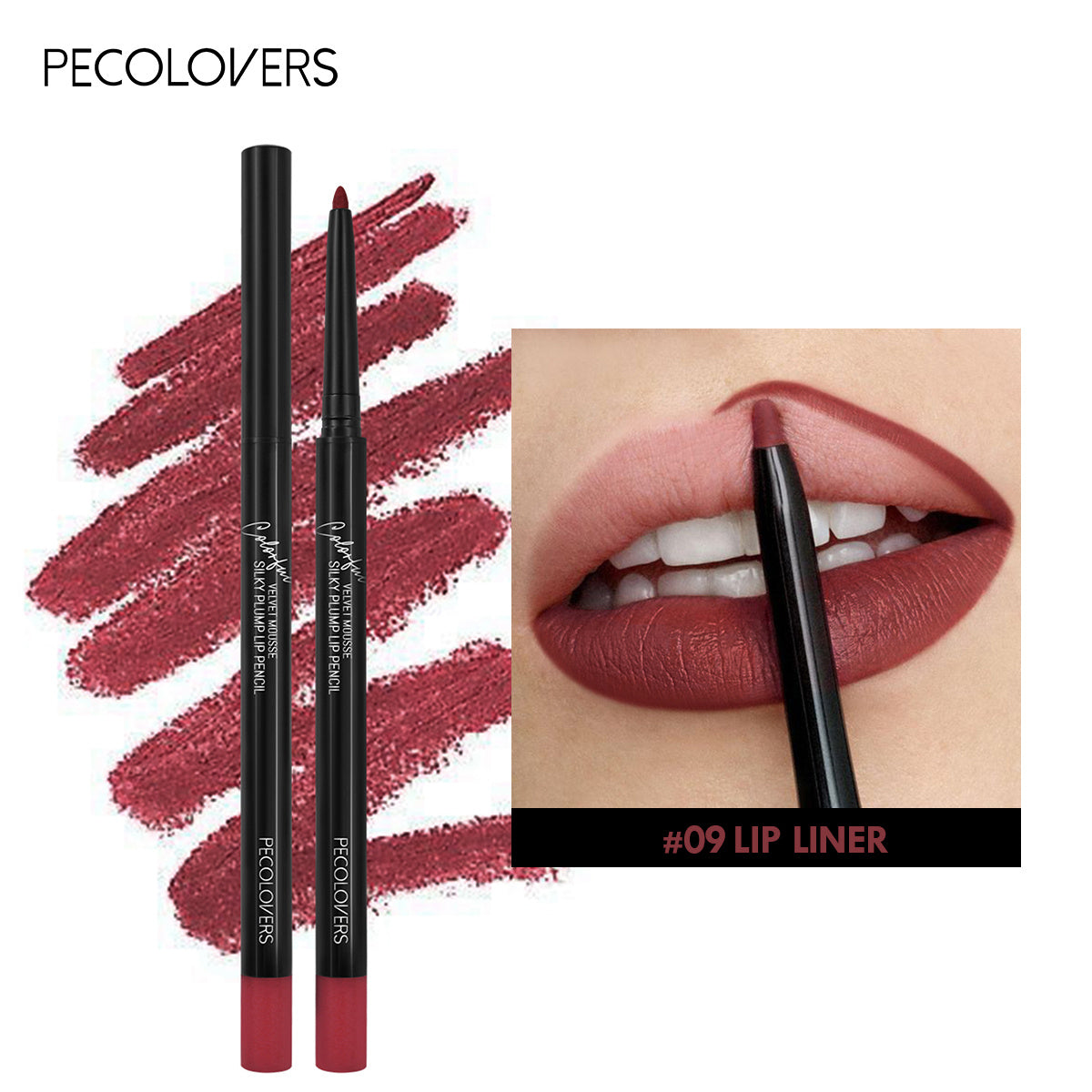 Sexy Red Waterproof Matte Lipliner Pencil Contour Tint Lipstick Lasting Non-stick Cup Moisturising Lips Makeup Cosmetic 12Color