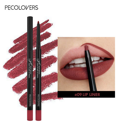 Sexy Red Waterproof Matte Lipliner Pencil Contour Tint Lipstick Lasting Non-stick Cup Moisturising Lips Makeup Cosmetic 12Color