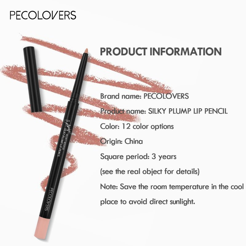 Sexy Red Waterproof Matte Lipliner Pencil Contour Tint Lipstick Lasting Non-stick Cup Moisturising Lips Makeup Cosmetic 12Color