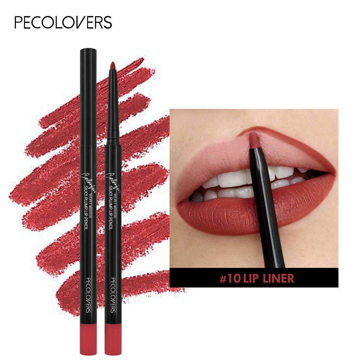 Sexy Red Waterproof Matte Lipliner Pencil Contour Tint Lipstick Lasting Non-stick Cup Moisturising Lips Makeup Cosmetic 12Color