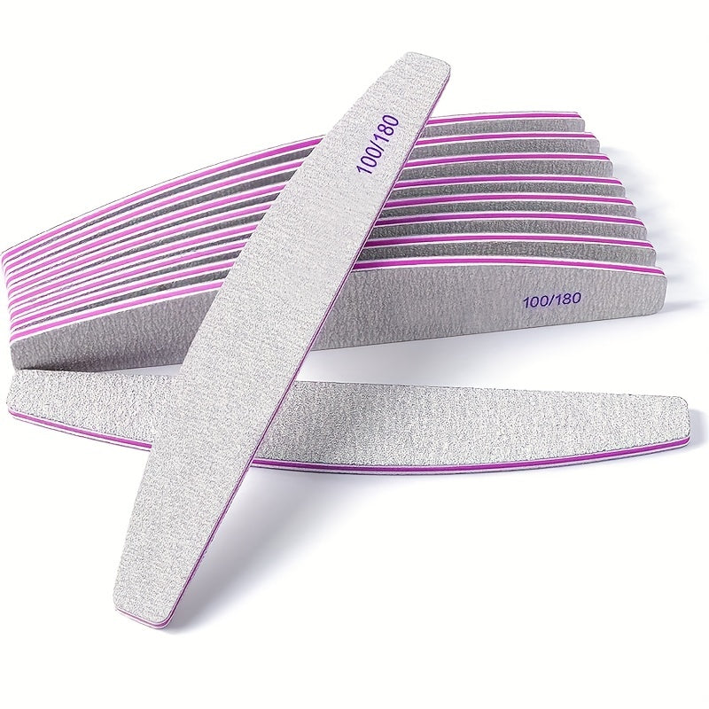 2pcs Nail Files And Buffers, 100/180 Grit, Durable Sandpaper, High Flexibility, Unscented Nail Styling Tools for Manicure And Pedicure, For Toenail& Foot Clean
