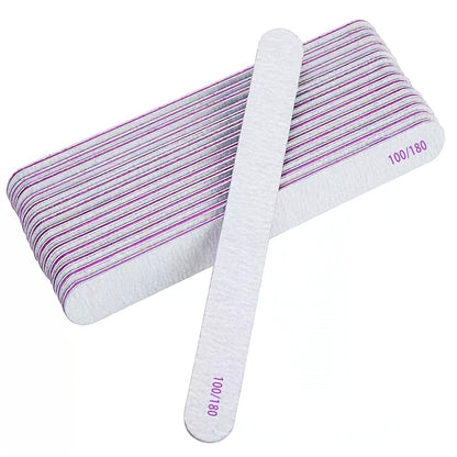 2pcs Nail Files And Buffers, 100/180 Grit, Durable Sandpaper, High Flexibility, Unscented Nail Styling Tools for Manicure And Pedicure, For Toenail& Foot Clean