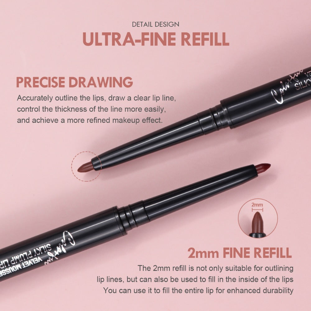 PECOLOVERS Lip Liner, Matte Waterproof Lipstick Pencil, Long-Lasting Makeup, for a Sexy Look