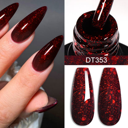 [Rich Wine Red Gel Nail Polish] 1 Container MEET ACROSS Rich Wine Red Gel Nail Polish - /LED Lamp Curable, -Lasting, Color for DIY Nail Art Suitable for Home & Salon Use, Glossy Gel Polish for /LED Lamp Users