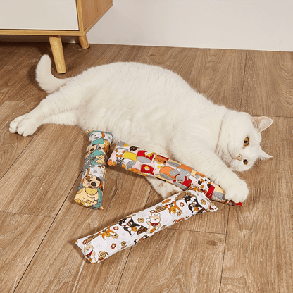 Plush Pillow With Cat Grass Chew Toys - Entertain And Soothe Your Feline Friend.