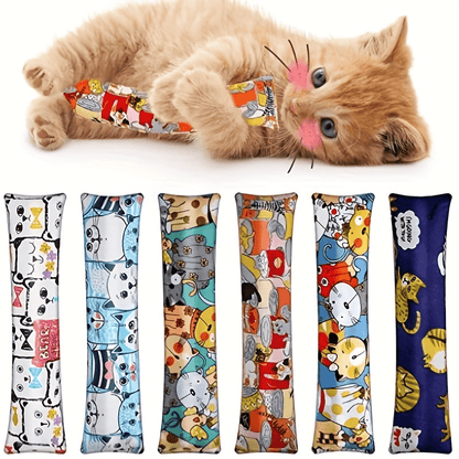 Plush Pillow With Cat Grass Chew Toys - Entertain And Soothe Your Feline Friend.
