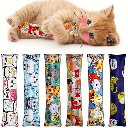 Plush Pillow With Cat Grass Chew Toys - Entertain And Soothe Your Feline Friend.