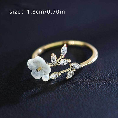 [New Year's Gift for Women Mom] Creative Flower Leaf Ring, Trendy Party Jewelry, Christmas Halloween Gift, New Year's Gift, Valentine's Day Gift For Women Mom Family Friends