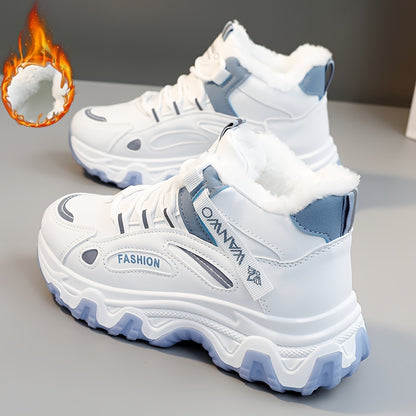 Women'S Winter Sneakers - & Accent Lace-Up Shoes with Cushioned PVC Sole, Synthetic Cover Upper - All-Season Outdoor, Gym, Ladies Sneakers, Gym Footwear, Stylish Laceups, Comfortable Fit, Casual Wear