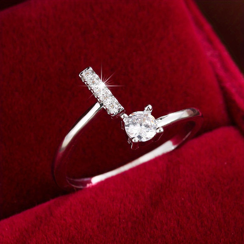 Silvery or Golden Letter Wrap Ring - Inlaid Shining Alphabet Ring - Choose Your Letter - Match Daily Outfits