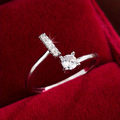 Silvery or Golden Letter Wrap Ring - Inlaid Shining Alphabet Ring - Choose Your Letter - Match Daily Outfits