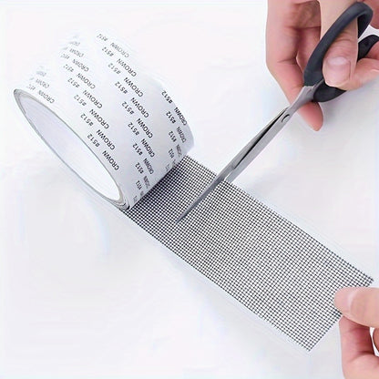 [1 Roll Self Adhesive Mesh Tape] 1 Roll Self Adhesive Window Screen Repair Tape | Anti Insect Mosquito Mesh, Broken Holes Repairing Strong Mesh Tape, Window Net Screen Repair Patch