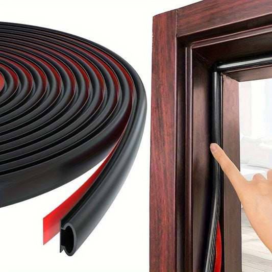 [1pc Soundproofing Door Seal] 1pc D-Shape Soundproofing Weather Stripping Door Seal | 19.7 Feet Self-Adhesive Door Seal Strip for Door Frame Window Large Gap