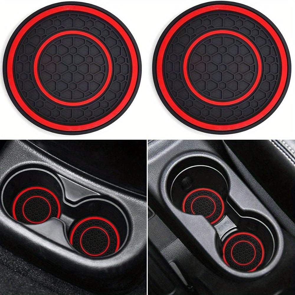 [Car Cup Holder Base] 2.75 feet 1pc Car cup holder base, suitable for most car anti slip coasters, red and black matching design - perfect for protecting your car interior