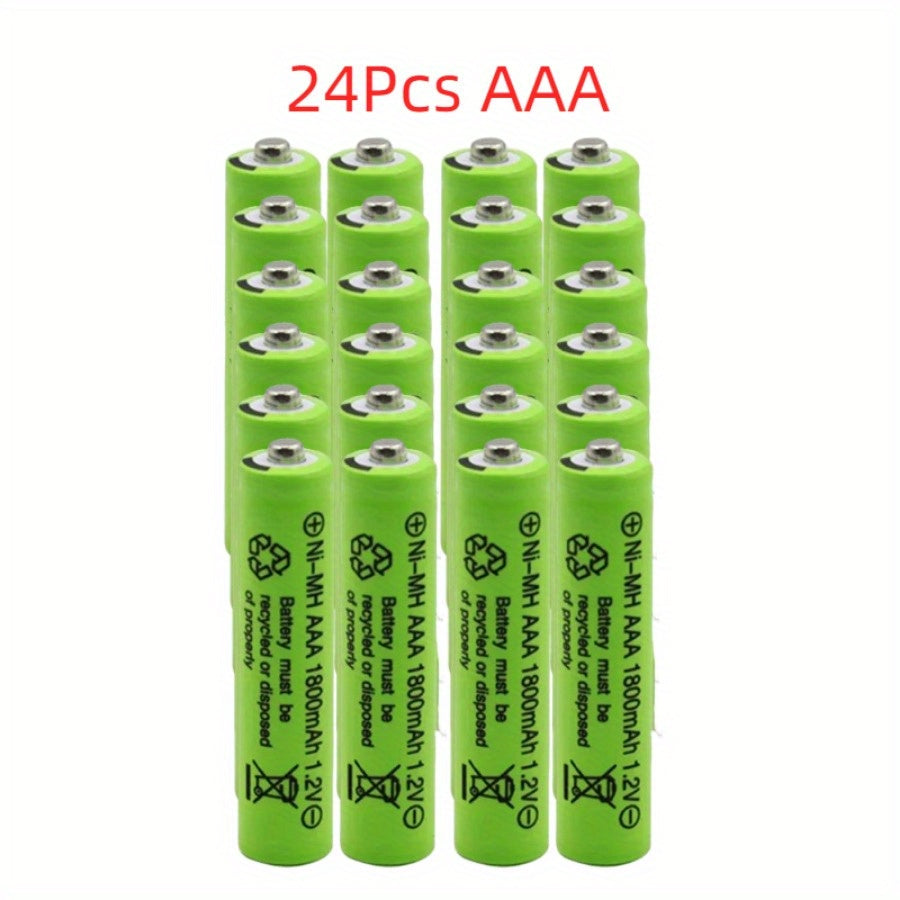 4~24pcs Rechargeable Battery AAA 1800mAh Ni-MH Rechargeable 1.2V 3A Battery for LED Light Toy Mp3 Camera Flash Razor CD Player Wireless Mouse Keyboard