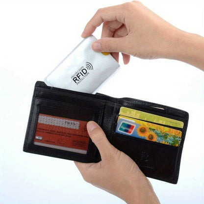 [RFID Blocking Sleeves] High Quality 1/5/10/20/30/50pcs RFID Blocking Sleeves | RFID Card Holder, Credit Card Sleeves Set, Secure Sleeve, Portable Durable RFID Card Sleeves for Women Men Wallet (Silvery)