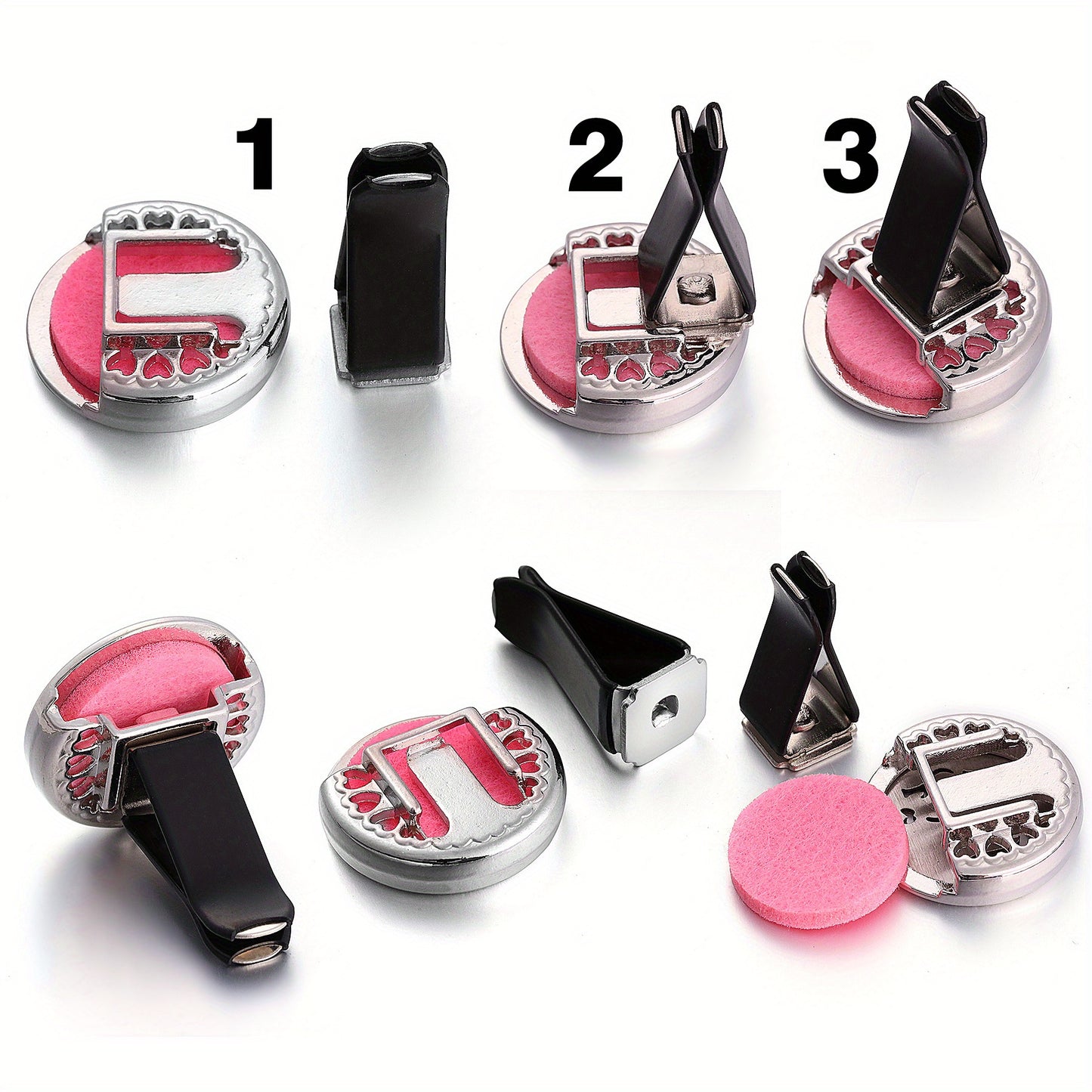 [Refillable|Car Freshener] Refillable Car Air Freshener | 1pc Perfume Diffuser Clip with 10pcs Pads | Auto Vent Accessories Aromatherapy Fragrance Without Battery