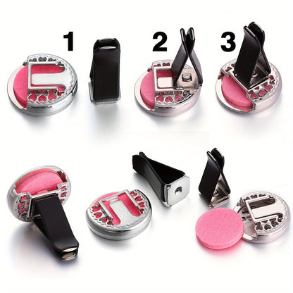 [Refillable|Car Freshener] Refillable Car Air Freshener | 1pc Perfume Diffuser Clip with 10pcs Pads | Auto Vent Accessories Aromatherapy Fragrance Without Battery