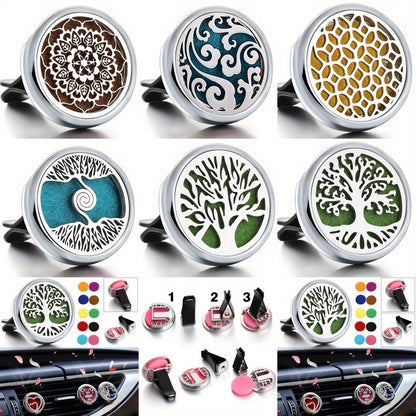 [Refillable|Car Freshener] Refillable Car Air Freshener | 1pc Perfume Diffuser Clip with 10pcs Pads | Auto Vent Accessories Aromatherapy Fragrance Without Battery