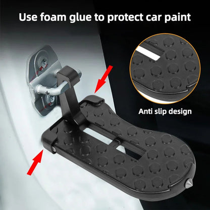 [Foldable Car Step] Aluminium Alloy Multifunction Foldable Car Door Step Hook | Roof Rack Step Universal Latch Hook Foot Pedal Safety Car Accessory
