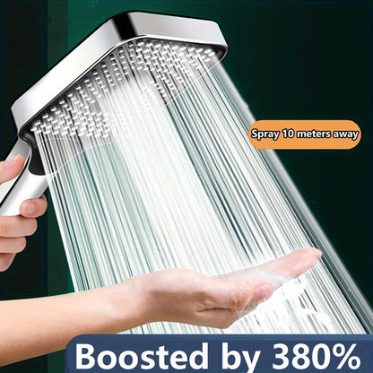 Large Area Shower Nozzle Silver Head, 3 Adjustable Modes, High-quality High-pressure Water-saving Water Flow Shower Faucet, Nozzle, Bathroom Accessories Only Used for Shower or Bathtub,for Shower Use Only, Christmas/Halloween Gift Decoration