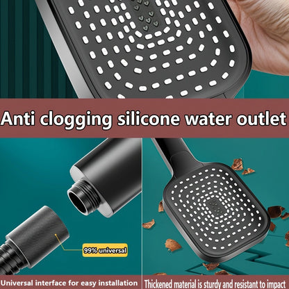 Large Area Shower Nozzle Silver Head, 3 Adjustable Modes, High-quality High-pressure Water-saving Water Flow Shower Faucet, Nozzle, Bathroom Accessories Only Used for Shower or Bathtub,for Shower Use Only, Christmas/Halloween Gift Decoration