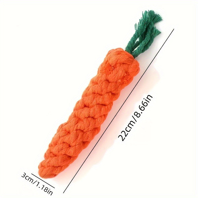 [Carrot Dog Toy] Playful Durable Carrot-Shaped Dog Chew Toy with Rope Knot - Interactive Teeth Grinding Play for Medium Breeds, Tear-Resistant Flaxen Carrot Dog Toy - Interactive Durable Tugging Chew Toy for All Breed Sizes, with Fringe Medium Dog Toy