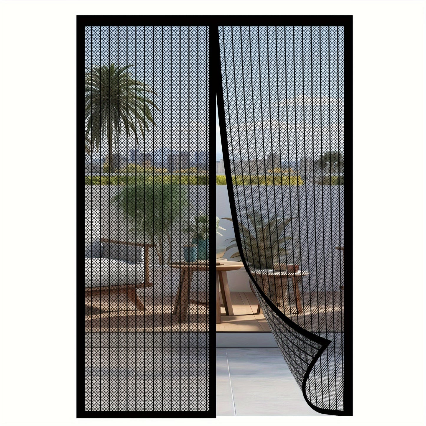 Heavy-Duty Magnetic Screen Door - Self-Sealing, Hands-Free Mesh for Insect Protection, Pet & Youngsters Friendly, Easy Installation with Magnetic Strips, Durable Nylon Material, Bohemian Style, Hand Wash Only, Insect Barrier Door | Mesh Partition