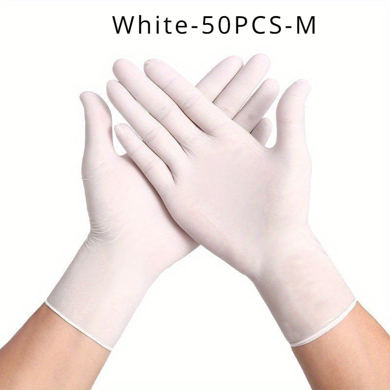 [Disposable Nitrile Gloves] 50pcs Multi-Color Disposable Nitrile Gloves | Essential Household Cleaning Supplies for Kitchen, Pet Bathing, Hair Dye, Manicure & Food Prep