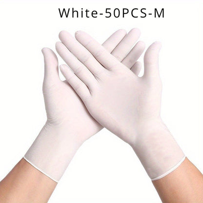 [Disposable Nitrile Gloves] 50pcs Multi-Color Disposable Nitrile Gloves | Essential Household Cleaning Supplies for Kitchen, Pet Bathing, Hair Dye, Manicure & Food Prep