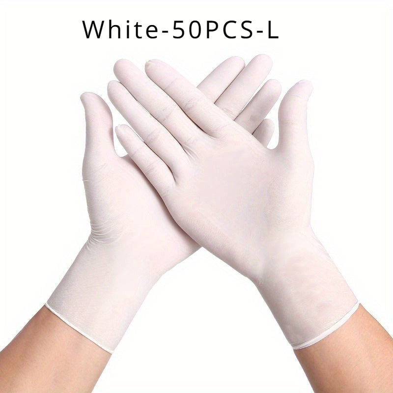 [Disposable Nitrile Gloves] 50pcs Multi-Color Disposable Nitrile Gloves | Essential Household Cleaning Supplies for Kitchen, Pet Bathing, Hair Dye, Manicure & Food Prep