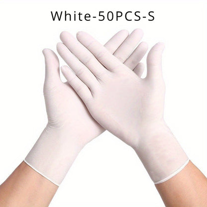 [Disposable Nitrile Gloves] 50pcs Multi-Color Disposable Nitrile Gloves | Essential Household Cleaning Supplies for Kitchen, Pet Bathing, Hair Dye, Manicure & Food Prep