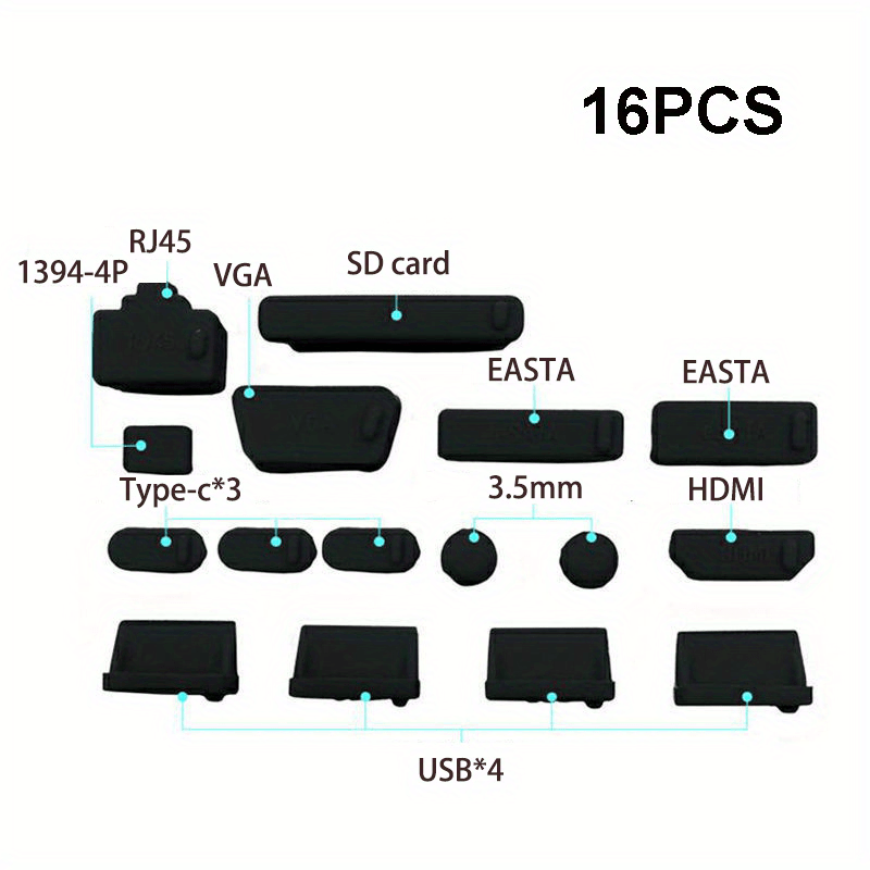 Dust Cover for Notebooks, Universal USB Dust Cover for Laptops, Protection for Computer Ports