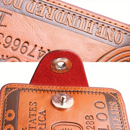 Men's Dollar Bill Wallet, Billfold Credit Card Photo Holder
