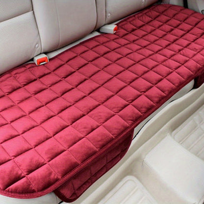 1pc, Car Rear Seat Cushion, Short Plush, Checkered Pattern, Extra Thick, Warm, Rear Seat Pad, No-Backrest Long Cushion, Rear Seat Cushion for Three Seats, Suitable for Sedans, MPVs, SUVs, Trucks, RVs