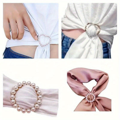 6/9pcs Sparkling Rhinestone Hollow T-Shirt Clips | Fashionable Alloy Buttons, Suitable for Women, Girls, and Men, Geometric Pattern, Non-Textile Resin Material