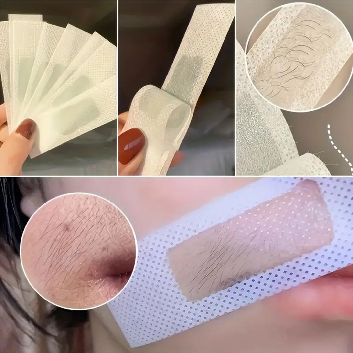 Multi-purpose Waxing Strips for Lip Hair, Facial Stubble, Upper Lip, Eyebrows, Thighs, and Bikini Line. Provides a Clean Waxing Experience
