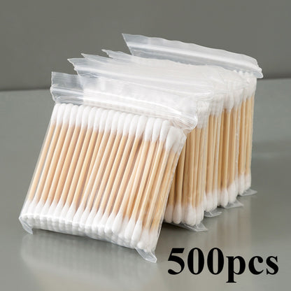 100/200/300/400/500/600pcs Double headed cleaning stick, suitable for ear cleaning, makeup and home cleaning, hygienic independent packaging, disposable multi-purpose, ear cleaning tool, makeup and removal tool, personal care and home preferred