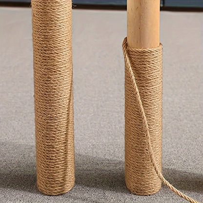 393. 7 Inch Durable Natural Hemp Rope for Cat Scratching Posts - Strong Sisal Replacement Cord, DIY Claw Care Accessory, Unwound & Ready to Use, Hemp Cord for Jewelry