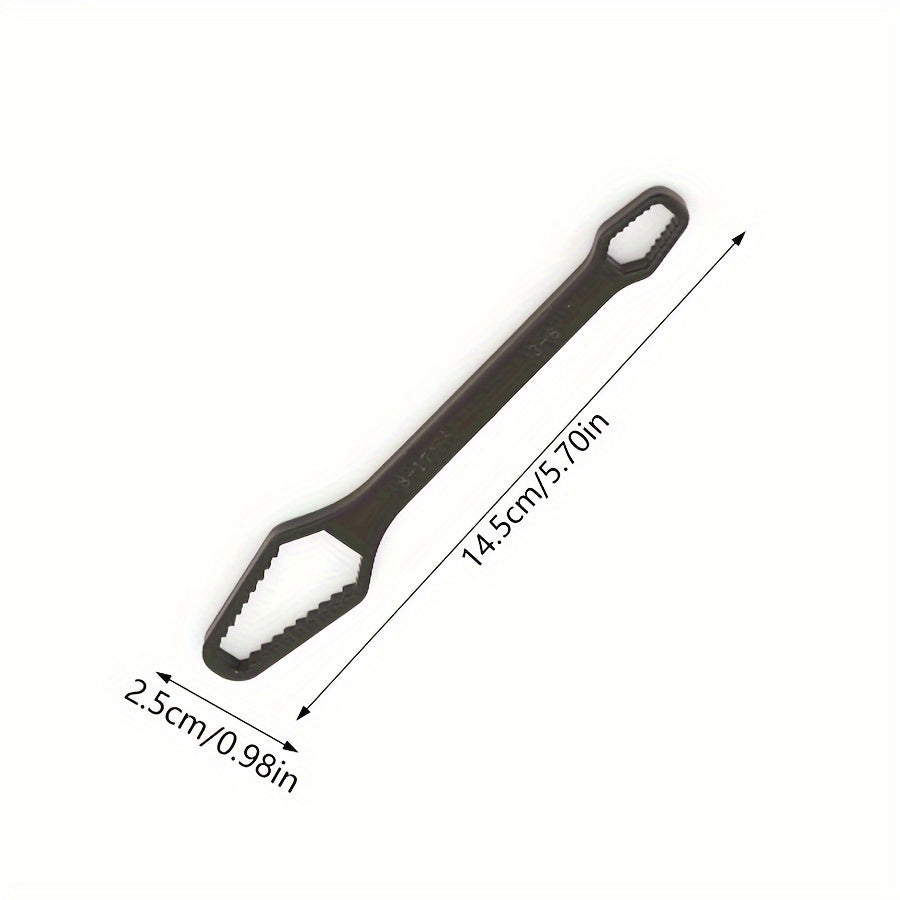 [Black Torx Wrench] 1pc Multifunctional Black Torx Wrench - Adjustable Self-Tightening Dual-Ended Wrench with 3-17mm Thread Size, 5mm Thick Durable Design and Portable Handle for Car Repair