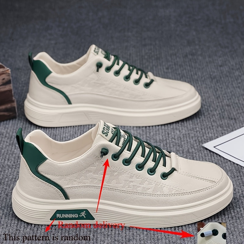 New Men'S Breathable White Sneakers, Trendy And Versatile with Thick Soles, Suitable for Sports And Casual Wear