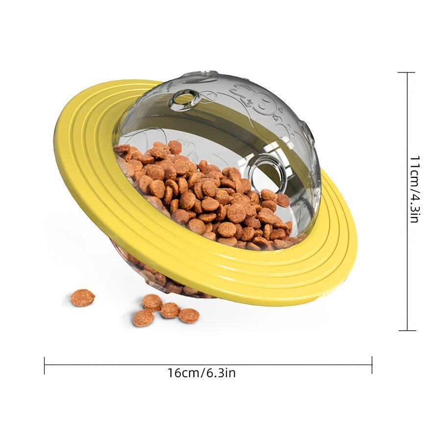 Dog IQ Treat Ball Puzzle Toy, Interactive Food Dispensing Pet Slow Feeder Ball, UFO Design Dog Enrichment Toys