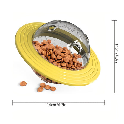 Dog IQ Treat Ball Puzzle Toy, Interactive Food Dispensing Pet Slow Feeder Ball, UFO Design Dog Enrichment Toys